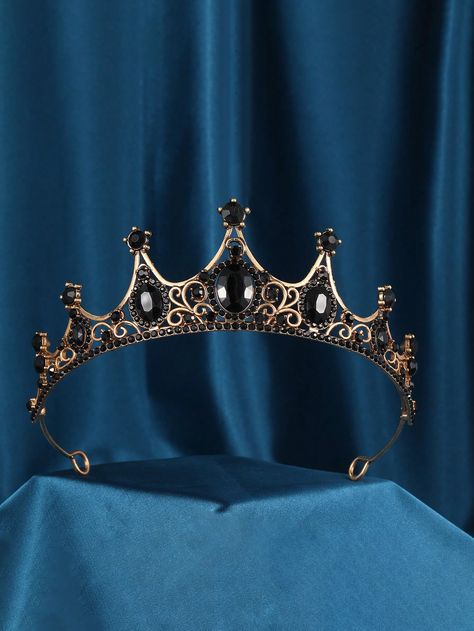 1pc Dark Style Ladies Bridal Crown, Gothic Halloween Decorative Headdress, Vintage Mysterious  Birthday Hair Bands Multicolor Vintage   Zinc Alloy  Crown   Wedding & Event, size features are:Bust: ,Length: ,Sleeve Length: Crown Quince, Halloween Crown, Birthday Hair, Dark Style, Crown Wedding, Gothic Halloween, Estilo Punk, Black Halloween, Gothic Wedding