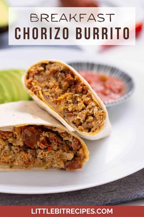 Start your day off right with this delicious breakfast chorizo burrito. It's an easy meal idea to keep you full until lunchtime. Chorizo Burrito, Breakfast Chorizo, Chorizo Breakfast, Easy Breakfast Casserole Recipes, Breakfast Quiche Recipes, Breakfast Burritos Recipe, Mexican Dessert Recipes, Breakfast Burrito, Breakfast Casserole Easy