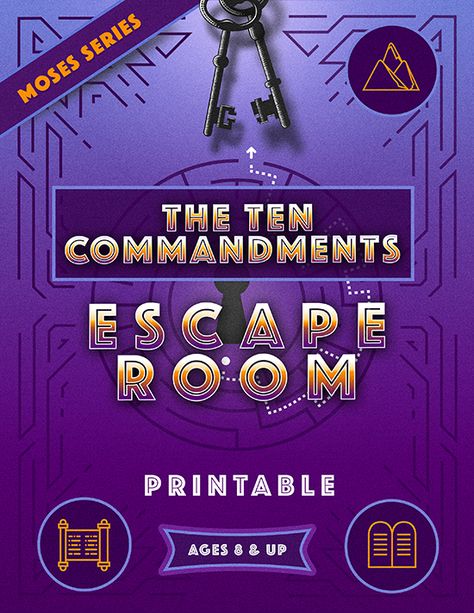 Escape Room Bible Theme, Church Escape Room Ideas, Christian Escape Room Ideas, 10 Commandments Games For Kids, 10 Commandments Game, 10 Commandments Activities, Children’s Ministry, Bible Escape Room, 10 Commandments Craft