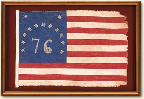 The Bennington Flag, 1777 Resolute Desk, Usa Flag History, Vintage American Flag Art, American Revolution Projects, American Flag History, Colonial Flag, Navy Office, California Republic Flag Framed, Vintage Documents