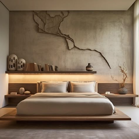 Bedroom Japanese Style Modern, European Bedroom Design, Japandi Bedroom Interior Design, Modern Japanese Bedroom, Japan Bedroom, Interior Organic, Asian Inspired Bedroom, Organic Interior, Japandi Bedroom