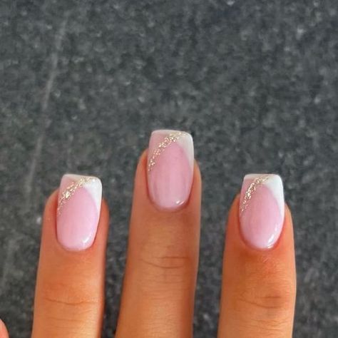 Builder Nail Gel Designs, French Tip Designs Nails, Hen Do Nails, Biab Designs, French Tip Nails With Glitter, Candy Pie, Gel Nails French, Bridal Nail, Builder Gel Nails