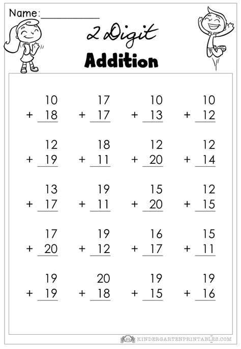 Print these free 2 digit addition worksheets for use at home or in school, Solve these addition problems with 2-digit addends. 2 Digit Addition Worksheets Related Addition Worksheets 2 Digit, Addition Two Digits Worksheet, Addition 2 Digits Worksheets, 2digit Addition, 2 Digit Addition Worksheets, Kindergarten Math Sheets, Addition Worksheets Kindergarten, Two Digit Addition, Adding Worksheets