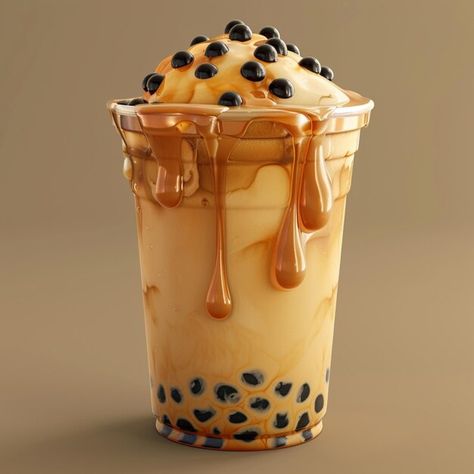 Photo image of a bubble tea cup showing ... | Premium Photo #Freepik #photo Teh Poci, Bubble Tea Cup, Bubble Tea Shop, Bubble Milk Tea, Tapioca Pearls, Creamy Texture, Outfits Men, Tea Shop, Bubble Tea