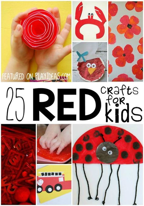 25 Awesomely Red Crafts for Preschoolers Color Red Activities, Red Crafts, Crafts For Preschoolers, Preschool Colors, Cloud Mobile, Rose Crafts, Tie Dye Crafts, Red Day, Teaching Colors