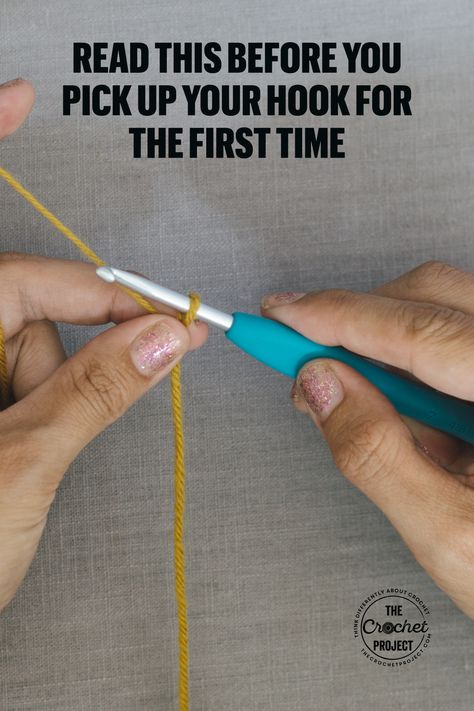 What Crochet Hook To Use, Best First Crochet Project, My First Crochet Project, First Time Crochet Projects, First Time Crochet, First Crochet Project For Beginners, Starting Crochet, Crochet Words, First Crochet Project