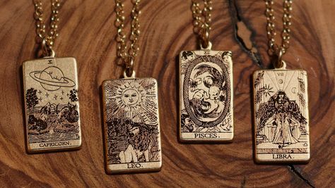 What Your Zodiac Sign Says About You Gemini Lover, Tarot Card Necklace, The Major Arcana, Capricorn Moon, Card Necklace, Mystical Jewelry, Lovers Necklace, Zodiac Necklace, 12 Zodiac