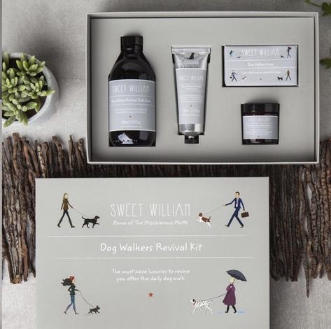 Sweet William - Dog Walking Revival Kit Bath Foam, Mutt Dog, Dog Walker Gift, Sweet William, Dog Walk, Luxury Soap, Foot Cream, Spa Kit, Dog Walker