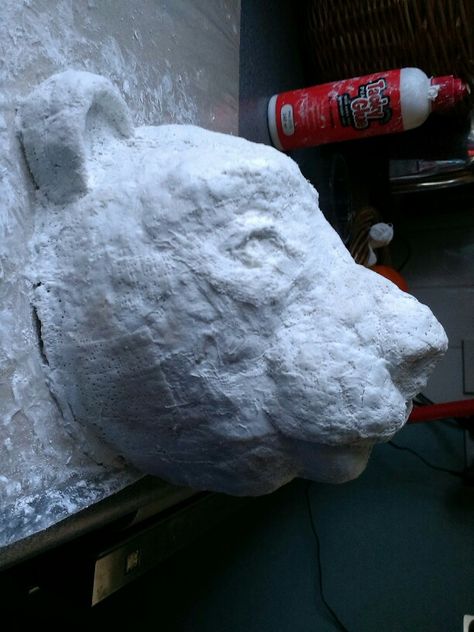 Paper Mache Bear, Taxidermy Dog, Paper Mache Polar Bear, Flower Chandelier Diy, Paper Mache Animal Mask, Paper Mache Bear Head, Paper Mache Dog Head, Papier Mache Animal Heads, Display Boards For School