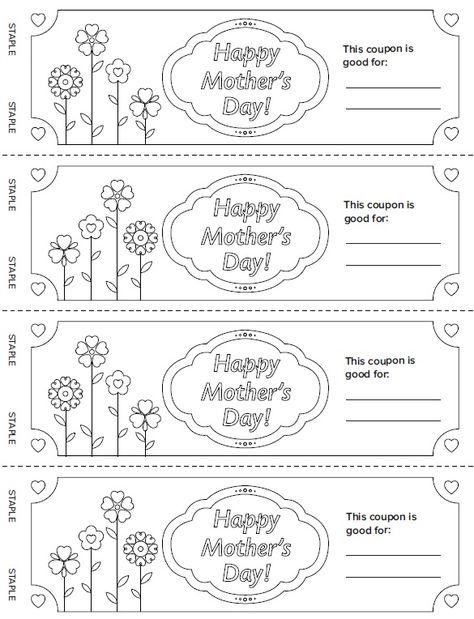 13 Free Sample Kids Discount Coupon Templates - Printable Samples Mothers Day Coupons From Kids, Mothers Day Printables Free Templates, Toddler Activities Daycare, Coupons For Kids, Mother's Day Coupons, Easy Mother's Day Crafts, Mother's Day Printables, Easter Templates, Mom Printable