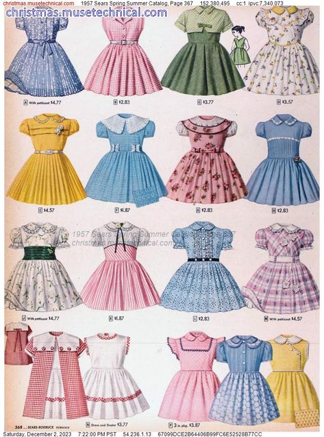 Vintage Clothes Patterns, Fashion Through The Decades, Vintage Girls Clothes, Vintage Childrens Clothing, Old School Fashion, Fashion 1950s, Christmas Catalogs, Wedding Dresses For Girls, 1960s Fashion