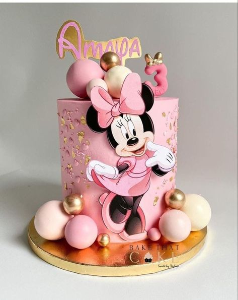 Mini Maus Cakes, Pastel Minnie Mouse Cake, 3rd Birthday Cakes Girl, Minnie Cakes Birthday, Pastel Mini Mouse, Pastel Minnie Mouse Rosa, Mini Maus Cake, Mini Mouse Birthday Decoration, Simple Minnie Mouse Cake