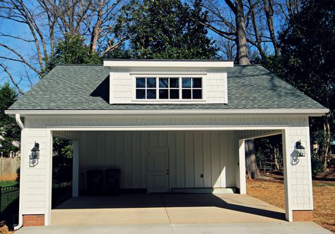 Custom Carport for Historic Myers Park Home | Guthmann Construction Attached Carport Ideas, Carport Addition, Carport Design, Detached Garage Designs, Car Porch Design, Building A Carport, Garage Extension, Carport Patio, Carport With Storage