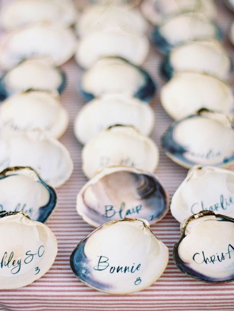 Coastal Wedding Venues, Beach Wedding Decorations Reception, Seashell Wedding, Nautical Wedding Theme, Sea Wedding, Ocean Wedding, Wedding Details Card, Beach Wedding Decorations, Beach Wedding Favors