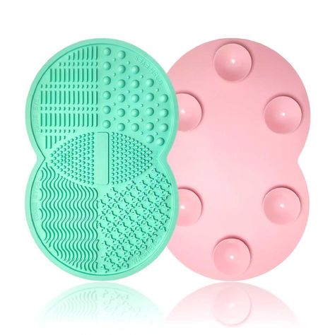 PRICES MAY VARY. 【Back Suction Cup Design】Each makeup brush cleaning mat has 6 suction cups on the back to hold still when you clean the makeup brushes. Please press the suction cups to force out the air between the suction cups and the sink before cleaning. 【6 Kinds of Cleaning Textures】It is suitable to clean not only small brushes but also big brushes. 【Soft Silicone Material】The makeup brush cleaning mat is made of silicone. It is pliable and soft and will not damage your makeup brushes duri