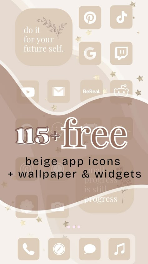 free beige aesthetic app icons for iphone, android or ipad Neutral Ipad Background, Calendar Apps Iphone, Iphone App Organization Ideas, Free Widget Apps Ipad, Free Widget Icons, Cute Ipad Home Screen, App Icon Aesthetic Neutral, Neutral App Icons Settings, Neutral Iphone Background Aesthetic