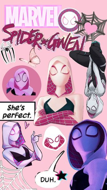 Pink Spiderman, Spiderman And Gwen, Gwen Spiderman, Spiderman Girl, Spiderman And Spider Gwen, Marvel Spider Gwen, Anuel Aa Wallpaper, Spiderman Spiderverse, Halloween Wallpaper Iphone Backgrounds