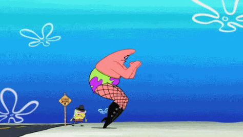 Patrick Star leaping in heels Spongebob Movie  - Cosmopolitan.co.uk Patrick Star Heels, Patrick Star High Heels, Patrick Star In Heels, Spongebob References, Patrick Gif, Spongebob Stuff, Patrick Meme, Discord Gifs, Spongebob Movie