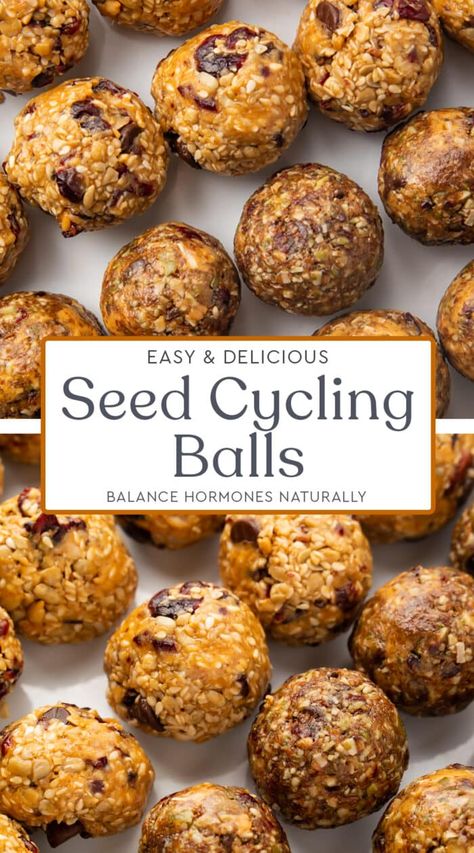 Seed Cycling Balls, No Sugar Snacks, Hormone Balancing Recipes, 40 Aprons, Foods To Balance Hormones, Seed Cycling, Cycle Syncing, Raw Pumpkin Seeds, Healthy Hormones