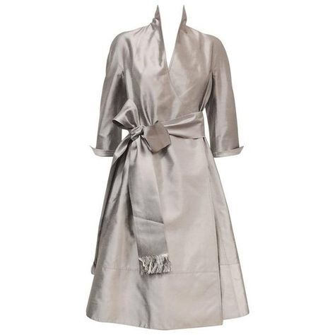 Preowned Chado Ralph Rucci Platinum Silk Shantung Wrap Dress With Sash (£825) ❤ liked on Polyvore featuring dresses, multiple, half sleeve dress, pocket dress, full skirt, silk dress and silk shantung dress Shantung Silk Dress, Shantung Dress, Ralph Rucci, Vogue Dress Patterns, Cocktail Dress Vintage, Half Sleeve Dresses, Pocket Dress, Featuring Dress, Dress Fashion