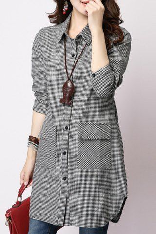 Casual Long Sleeve Shirt Collar Plaid Loose-Fitting Women's Shirt Áo Blu, Casual Shirt Women, Casual Long Sleeve Shirts, Modieuze Outfits, Mode Hijab, 가을 패션, Indian Designer Wear, Mode Inspiration, Fesyen Wanita