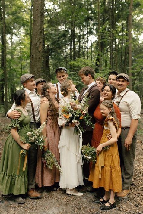 Fairytale-Woodsy-Wedding- Cottegcore Wedding, Cottagecore Groomsmen, Autumn Cottagecore Wedding, Fairy Core Wedding Aesthetic, Autumn Wedding Photoshoot, Cottage Core Aesthetic Wedding, Tiny Wedding Ideas, Fairy Core Wedding, Cottagecore Wedding Aesthetic