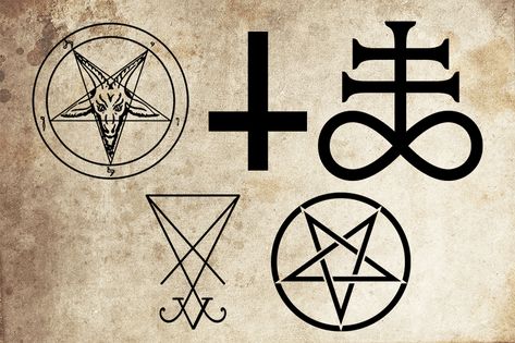 Satanic Tattoo Symbols, Devil Symbol, Satanic Symbols, Demon Symbols, Pentagram Tattoo, Satanic Cross, Satanic Tattoos, The Satanic Bible, Witchcraft Symbols