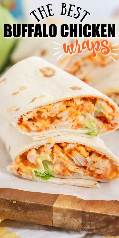 Buffalo Chicken Wrap Recipe, Grilled Buffalo Chicken, Easy Buffalo Chicken, Buffalo Chicken Wraps, Buffalo Chicken Recipes, Buffalo Chicken Sandwiches, Chicken Wrap Recipes, Chicken Lunch, Healthy Food Habits