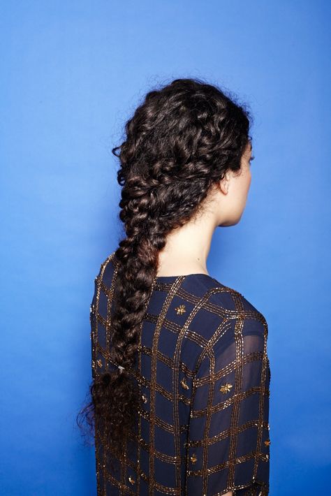 Curli-cute! 4 DIY Braided 'Dos #refinery29 Short Black Natural Hairstyles, Plait Styles, Hairstyle Simple, Curly Braids, Curly Hair Braids, Single Braid, Short Hair Lengths, Hair Cute, Cute Hairstyles For Medium Hair