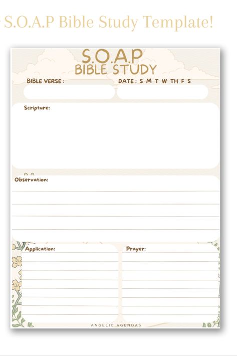 Excited to share the latest addition to my #etsy shop: Heavenly Harvest SOAP Bible Study | Instant Download | Printable Template | Digital Worksheet | Bible Journaling https://etsy.me/3OnPocp #yellow #beige #soap #biblestudytemplate #digitaldownload #printable #template #worksheet #christian Soap Bible Study Method Printable, Bible Study Soap Template, Soap Bible Study Templates Free Printables, Soap Bible Study Template, Soap Journaling The Bible, Ipad Bible Journaling, Bible Stationary, Devotional Template, Soap Method Bible Study