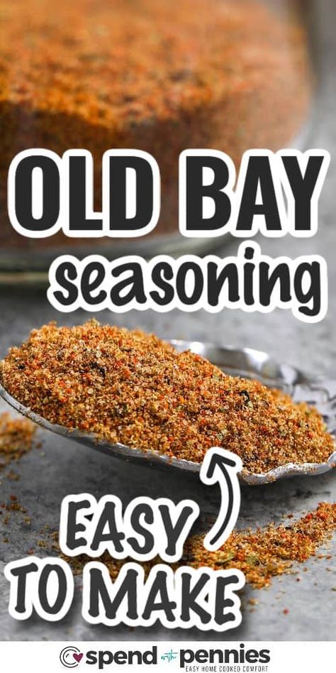 Whip up your own old bay seasoning with this copycat recipe! Using common spices found in your pantry, it mirrors the traditional flavor. Enhance your seafood favorites such as boiled shrimp, crab, or baked salmon with this versatile seasoning. It's equally delicious on chicken. Stick to the classic recipe or experiment with Cajun spices for a twist! #spendwithpennies #oldbayseasoning #oldbayseasoningrecipe #howtomakeoldbayseasoning Old Bay Seasoning Substitute, Substitute For Old Bay Seasoning, Homemade Old Bay Seasoning, Oldbay Seasoning Diy, Seafood Seasoning Recipe, Homemade Old Bay Seasoning Recipe, Old Bay Seasoning Recipe, Crab Seasoning, Fish Seasoning Recipe