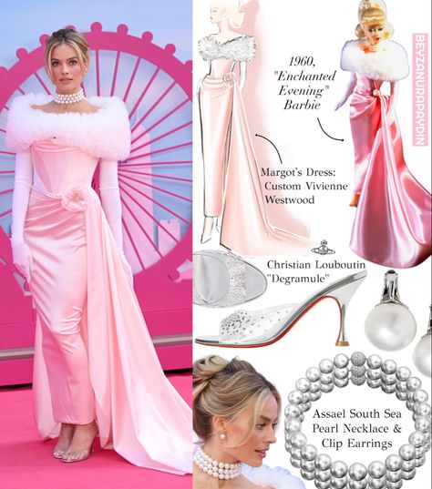 Margot Robbie Barbie Premier Outfits, Margot Robbie Barbie Outfits, Premiere Looks, Margot Robbie Outfit, Margot Robbie Style, Dilara Findikoglu, Movie 2023, Barbie Costume, Enchanted Evening