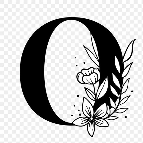 The Letter O Design, Glowforge Signs, Botanical Capital Letter, Alphabet Typography, Typography Drawing, Floral Font, Pretty Letters, Font Typography, Floral Alphabet