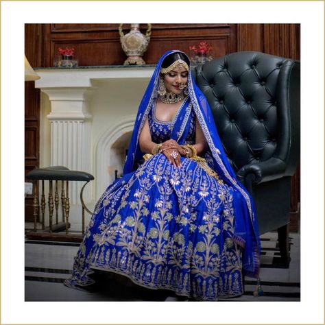 Blue Lehenga Bridal, Blue Bridal Lehenga, Blue Lehenga Choli, Lehenga Bridal, Happy Bride, Anita Dongre, Designer Bridal Lehenga, Royal Blue Wedding, Bridal Lehenga Red