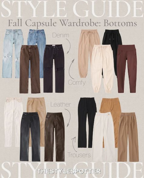 Capsule Wardrobe Pants Only, Pants Essentials Women, Different Bottoms For Women, Staple Wardrobe Bottoms, Essential Pants Women, Basic Bottoms For Women, Outfits With Pants Casual, Capsule Wardrobe Bottoms, Womens Trousers Outfits Winter