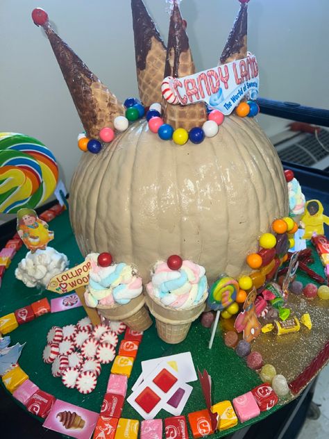 Candy Land Pumpkin Decorating, Candy Pumpkin Ideas, Spa Pumpkin, Pumpkin Contest Ideas, Candy Land Characters, Decorating Pumpkins, Pumkin Decoration, Pumpkin Idea, Katie Anderson