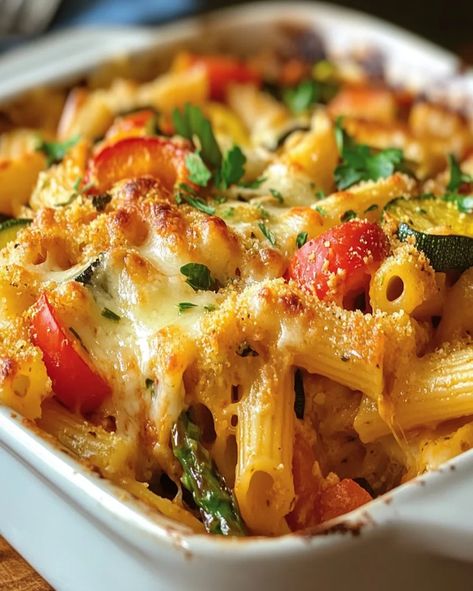 Baked Mostaccioli with Spring Vegetables - Easy Recipe Baked Mostaccioli Recipe Easy, Baked Mostaccioli Recipe, Mostaccioli Recipe, Baked Mostaccioli, Fancy Dinner Recipes, Delicious Family Meals, Pasta Lover, Hearty Dinner, Spring Vegetables