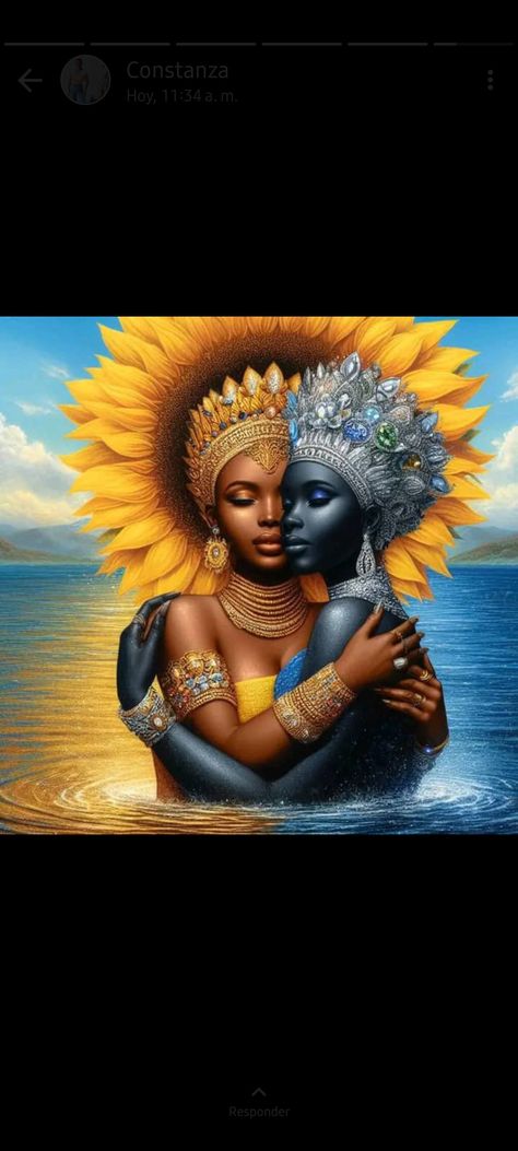 Yemaya And Oshun, Yemaya Orisha Tattoo Ideas, Oshun Photoshoot Ideas, Oshun And Yemaya, Black Pride Art, Oshun Y Yemaya, Shango Orisha, Yemaya Orisha, Orisha Oshun