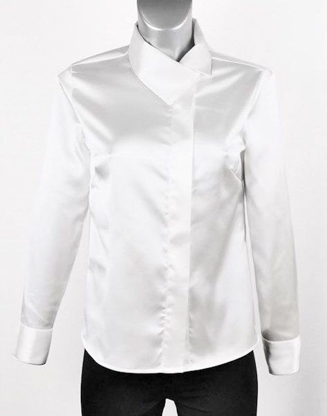 Regular fit shirt with cuffed sleeves and convertible collar Convertible Collar, Satin Shirt, Cuff Sleeves, Workout Shirts, Chef's Jackets, Convertible, Satin, Collar, Fashion Design