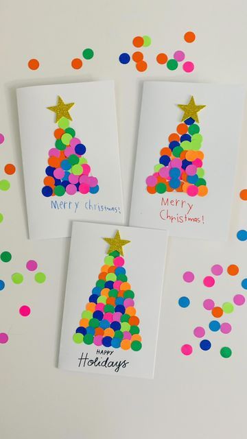 Christmas Card Ideas Year 1, Preschool Xmas Cards, Craft Christmas Cards Kids, Primary School Christmas Cards, Home Made Christmas Cards Kids, Christmas Cards Year 1, Paint Chip Christmas Crafts, Primary School Christmas Crafts, Christmas Tiles Crafts For Kids