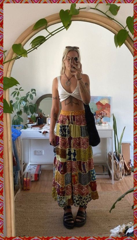 [CommissionsEarned] 97 Boho Summer Outfits Casual Tricks To Check Out At Once #bohosummeroutfitscasual Hippie Going Out Outfits, Whimsy Summer Outfits, Whimsical Concert Outfit, Hippie Modern Outfits, Hippy Summer Outfits, Boho Summer Outfits Casual, Concert Outfit Indie, Hippie Concert Outfit, Hippie Spring Outfits