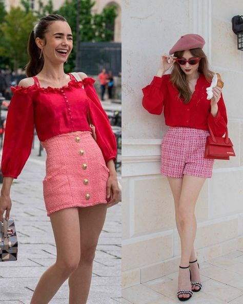 Colorful Parisian Style, Outfits Inspired By Barbie, Emily In Paris Season 4 Outfits, Movie Night Outfit Ideas, Camille Emily In Paris Outfits, Emily In Paris Outfits Inspiration, Emily En Paris, Emily In Paris Inspired Outfits, Movie Outfit Ideas