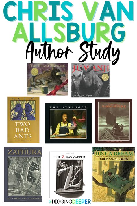 2nd Grade Author Study, Chris Van Allsburg Illustrations, Chris Van Allsburg Author Study, Authors Craft, Homeschool Tools, Fifth Grade Writing, Terrifying Movies, Chris Van Allsburg, Summer School Crafts