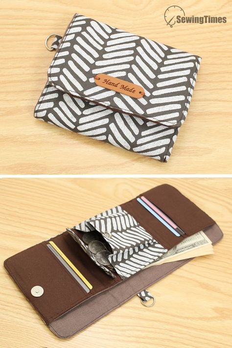 Sewing Wallet Pattern, Keychain Wallet Pattern, How To Sew A Wallet, Wallet Diy Pattern, How To Make Wallet, How To Make A Wallet, Fabric Wallet Pattern, Diy Keychain Wallet, Diy Wallet Pattern Free