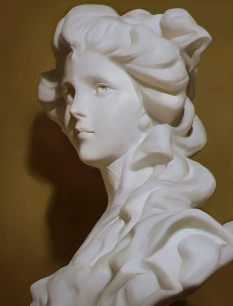 Head bust study, - LASSO - on ArtStation at https://www.artstation.com/artwork/gebEm Statue Reference Photos, Statue Drawing Reference, Statue Reference, Head Bust, Classic Sculpture, Greek Sculpture, 인물 드로잉, Arte Inspo, Portrait Sculpture