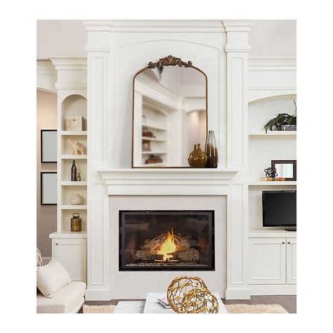 White fireplace surround