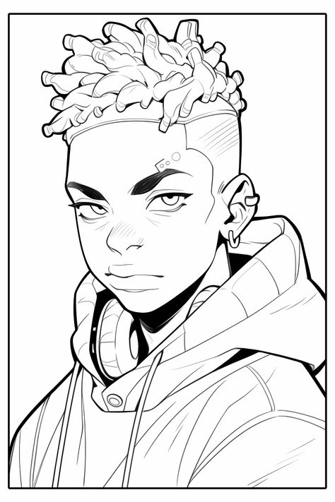 Anime Guy Coloring Pages, Anime Colouring Pages, Coloring Pages Of People, Face Coloring Pages, Coloring Pages Anime, Manga Coloring Pages, Digital Coloring Pages, Manga Coloring Book, Drawing Hands