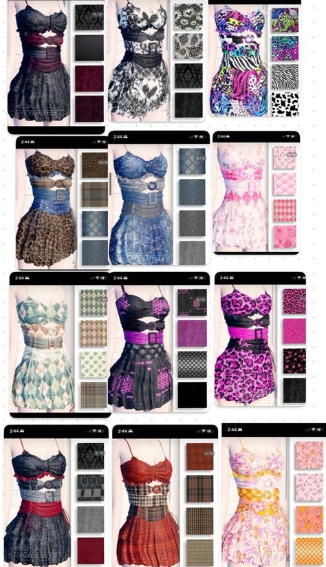 Dress To Impress Patterns, Patterns Dress To Impress, Pattern Outfits, Slay Outfits, Dress Layer, Dti Outfits, Combo Dress, Halloween Bags, Hex Colors