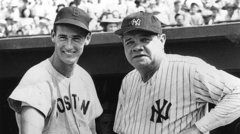 Famous Baseball Players, Ted Williams, Joe Dimaggio, Baseball Photos, Yankees Baseball, Sports Hero, Sports Figures, Babe Ruth, Ny Yankees