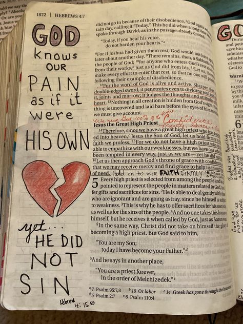 Bible journaling Hebrews 4:15 Hebrews 12 1-2 Bible Journaling, Hebrews Journaling, Hebrews Bible Journaling, Hebrews Bible Study, Hebrews 4, Bible Journal Notebooks, Faith Verses, Inspire Bible, Bible Drawing